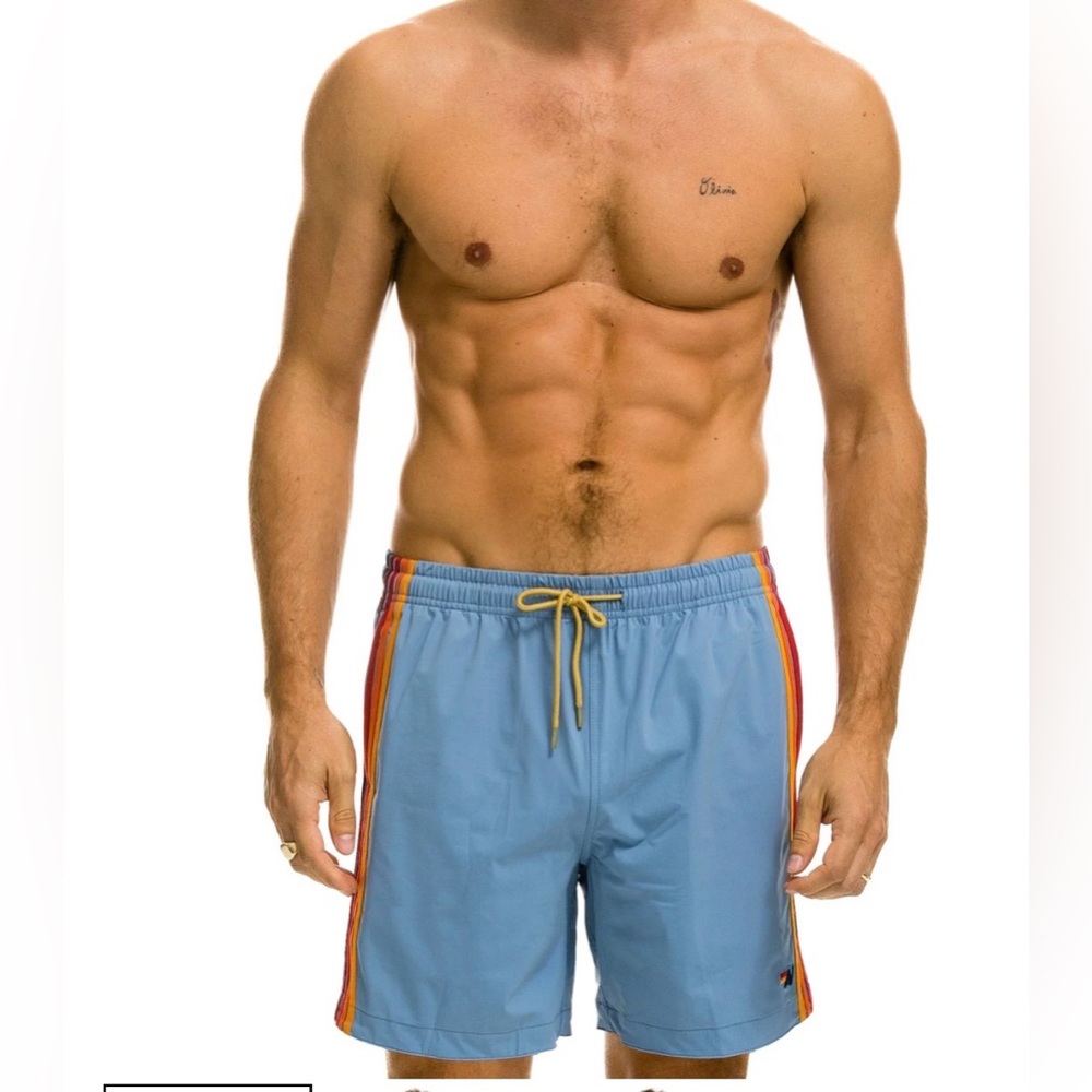 Aviator Nation MEN'S 5 STRIPE FLEX SHORTS 7 INCH - I’ce blue size 31